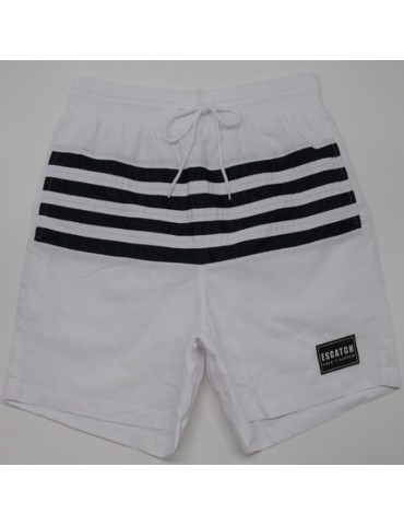 White Black Striped Swimsuit