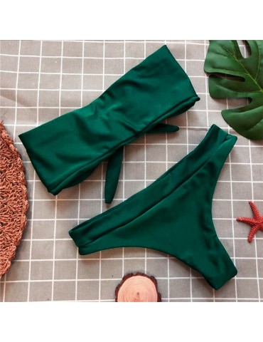 Green Bow Tie Bandeau Set
