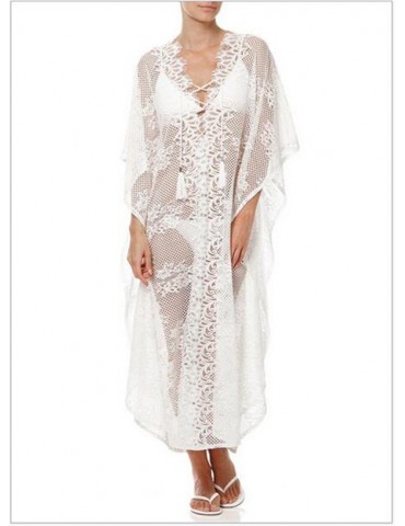 White Lattice Coverup Dress