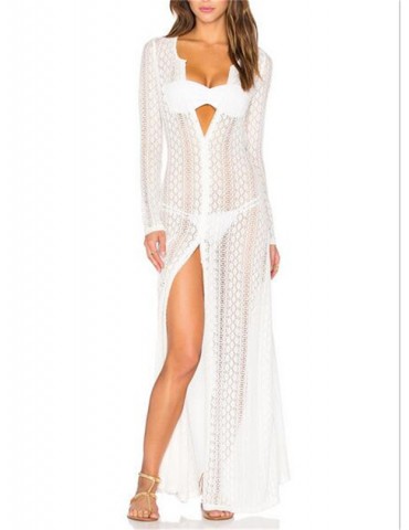 White Lace Coverup Dress