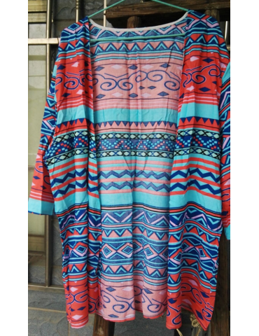 Sheer Tricolor Beach Cover Up