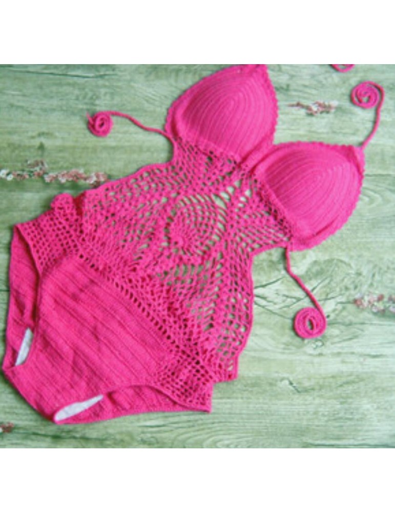 Pink Crochet Monokini