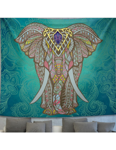 Majestic Elephant Teal Blanket
