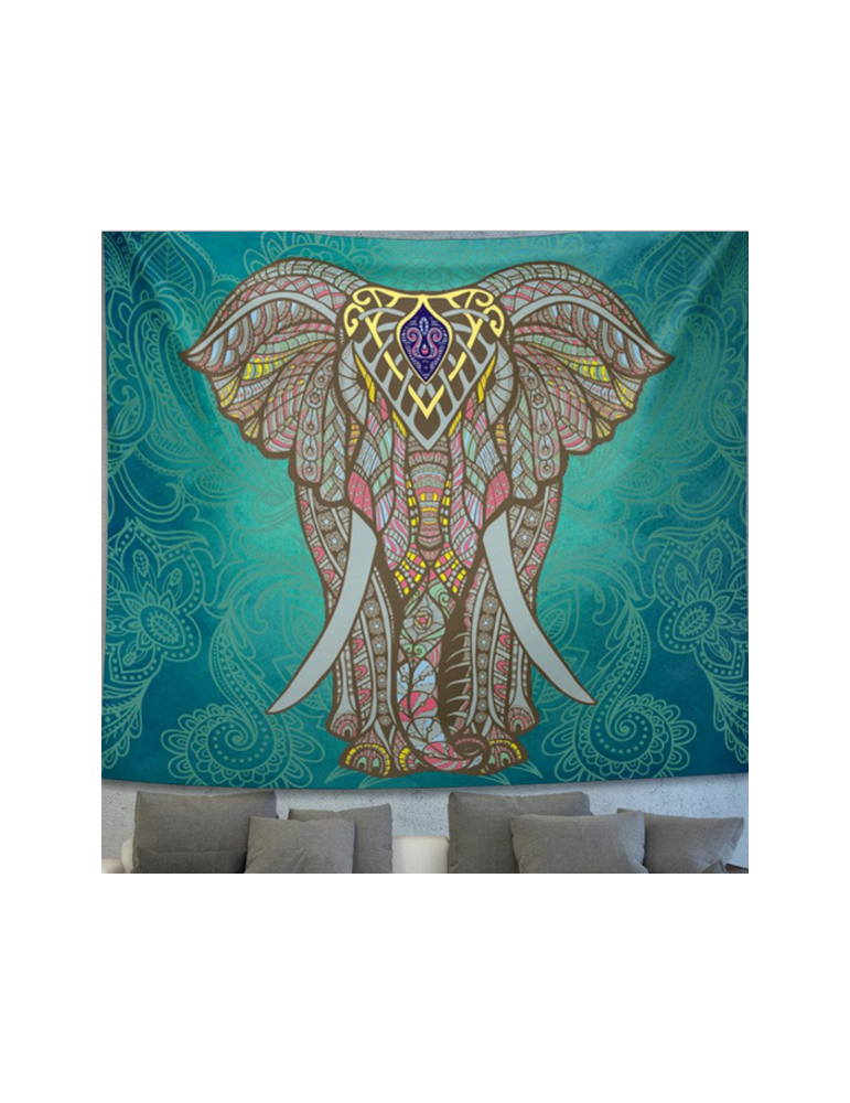 Majestic Elephant Teal Blanket