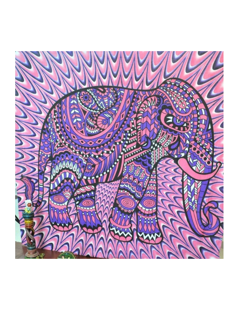 Purple Tribal Elephant Blanket