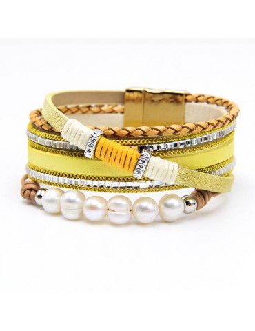 Yellow Multi Layered Bracelet